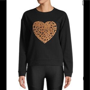 Marc New York Heart Leopard Print  Sweatshirt